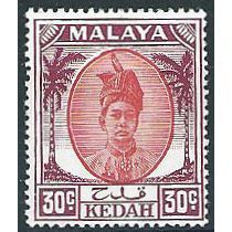 Kedah 1955 SG85a 30c Scarlet & Purple Mounted Mint .. ..