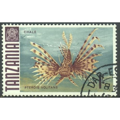 Tanzania 1967 - SG151 - 1/- brown/blue/purple - Lion Fish - used