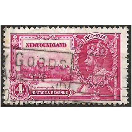 Newfoundland 1935 SG250 4c Rosine Silver Jubilee Good Used . .. .