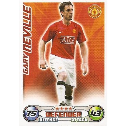 Topps Match Attax 2008/09 Cards: Manchester United - Defender, Neville (Gary)