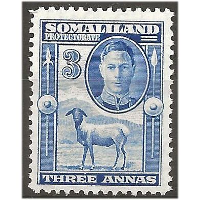 Smaliland Protectorate 1942 SG108 3a Bright Blue Mounted Mint . .. .