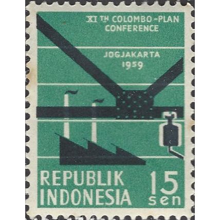 INDONESIA, Colombo Plan Conference, green 1959, 15sen
