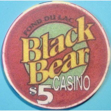 Black Bear. $5 Casino Chip. Carlton, MN. W99