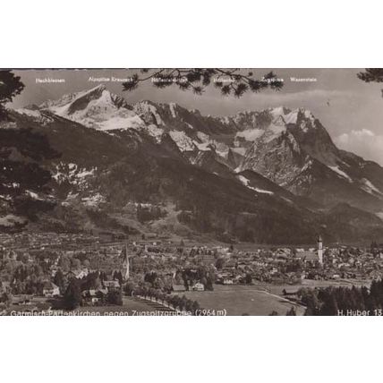 Garmisch Partenkirchen Gegen Zugspitzgruppe Vintage Real Photo German Postcard