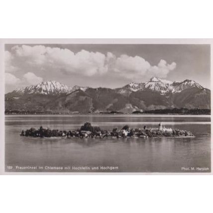 Fraueninsel Im Chiemsee mit Hochfelln Real Photo German Postcard