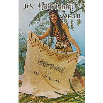New Zealand Mairo Maiden Happy New Year Handmade Mat Haere Mai Postcard