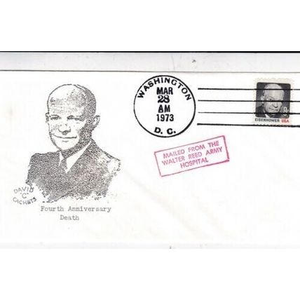 United States 1973 Eisenhower Death 4th ann FDC Washington DC Cancel unaddressed