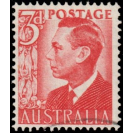 Australia 1950 3d Red KG6 WMK XFU - SG 235