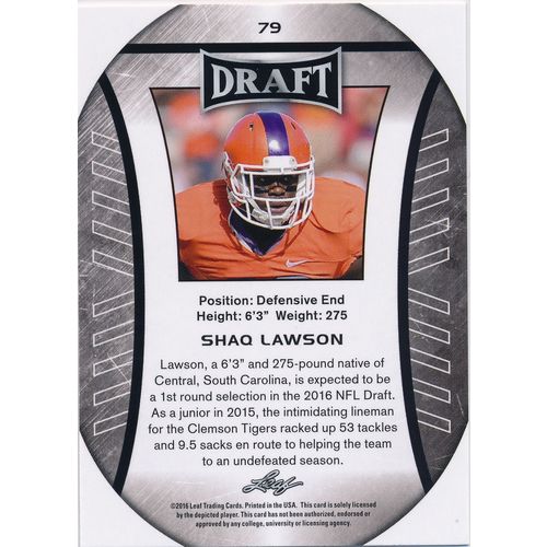 2016 Leaf Draft Football 79 Shaq Lawson