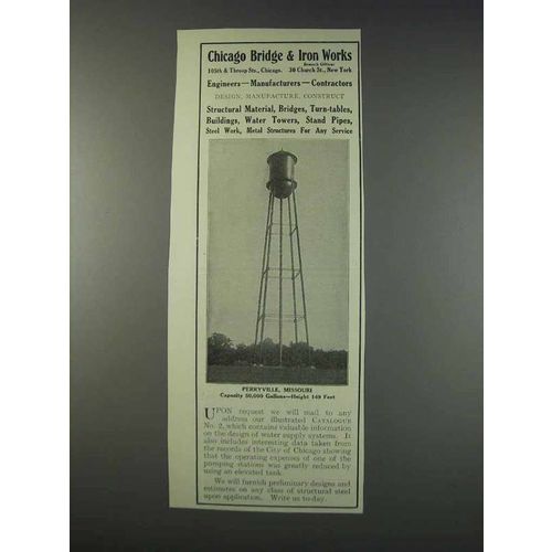 1910 Chicago Bridge & Iron Works Ad - Perryville, MO