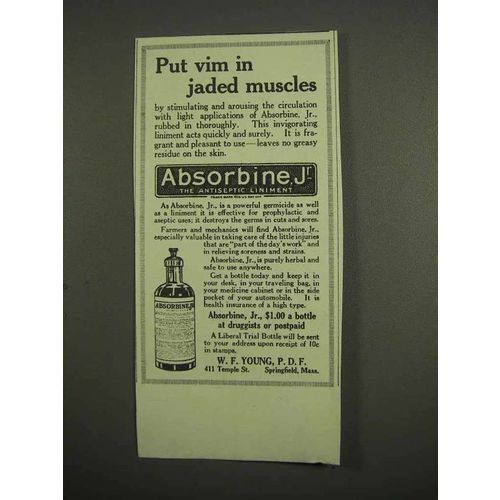 1917 Absorbine, Jr Liniment Ad - Put Vim in Muscles
