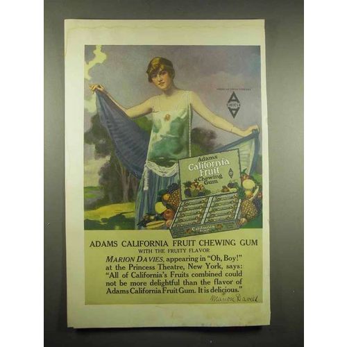1917 Adams California Fruit Gum Ad - Marion Davies