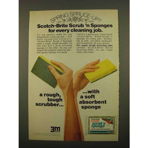 1975 3M Scotch-Brite Kitchen Scrub 'n Sponge Ad