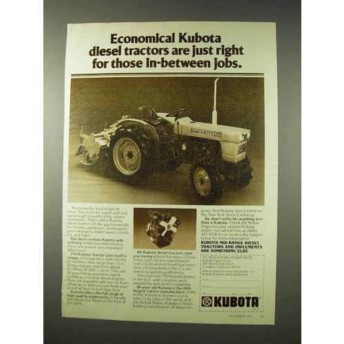 1977 Kubota L2450T Tractor Ad - Just Right for Jobs