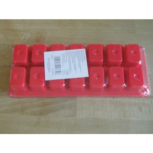 Pack Of Two Red Plastic Ice Cube Trays