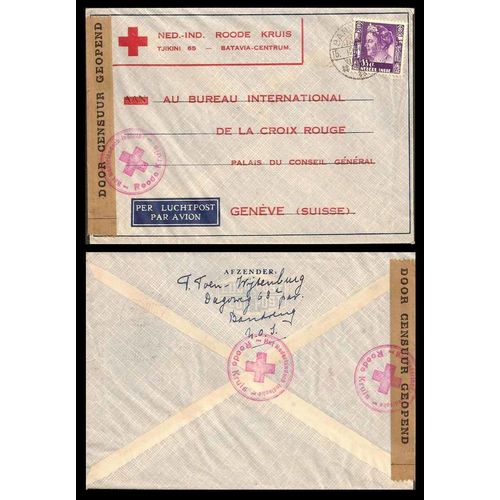 Neth Indies East POW Red Cross Sta.1940 to Switzerland AIR Mail