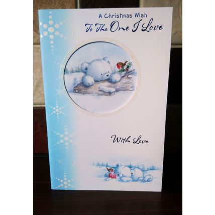 Cute Christmas Cards - To The One I Love - Glitter Card - 002