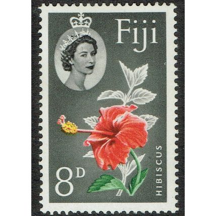 Fiji 1959 Definitive Issue 8d Scarlet Yellow Green and Black SG304 MM