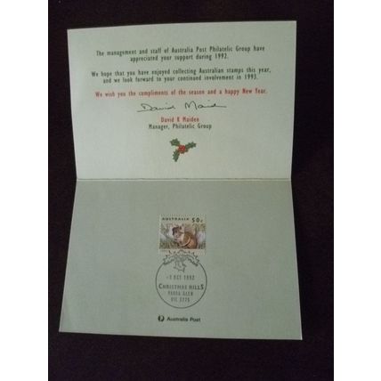 Australia 1992 Australian Post Christmas Card 50c Koala fine used stamp SG1364