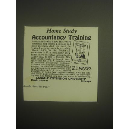 1931 La Salle Extension University Ad - Home Study Accountancy Training