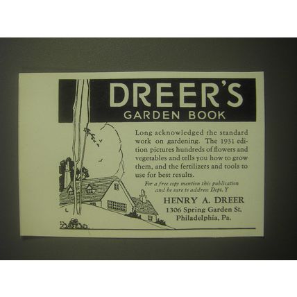 1931 Dreer's Garden Book Ad - Dreer's Garden Book