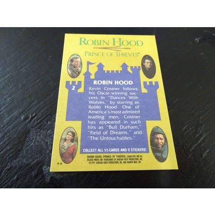 1991 Topps Robin Hood Prince of Thieves Card # 02 Robin Hood Near Mint (7)