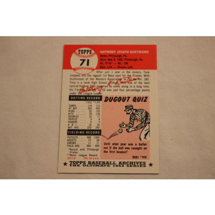 Anthony Tony Bartirome 1991 Topps 1953 Archives NO. 71