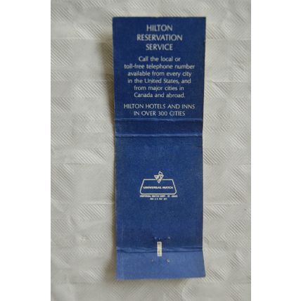 Old Matchbook Cover Hilton Hotel