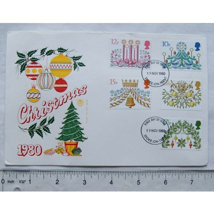 1980 first day cover Christmas stamps