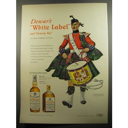 1951 Dewar's White Label Scotch Ad - Traditional Tartan of Clan MacIntyre