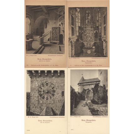 Burg Kreuzenstein German Castle Clock Altar 4x Old Postcard s
