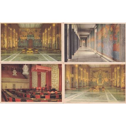 Stockholm City Hall 4x Vintage Interior & Gallery Postcard s