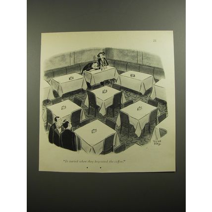 1954 Cartoon by Robert Day - It started when they boycotted the coffee