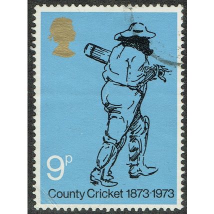 1973 County Cricket 9p Black and Blue SG930 FU