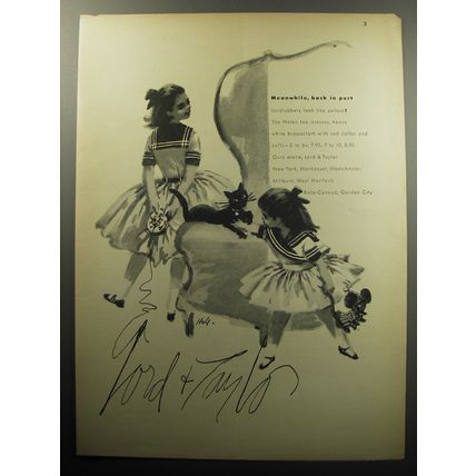 1957 Lord & Taylor Helen Lee dresses Advertisement - Meanwhile, back in port