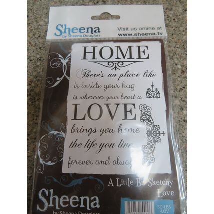 Sheena Douglass A Little Bit Sketchy Love Rubber Mounted Stamp