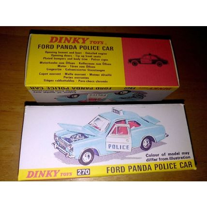 Dinky No270 Ford Escort Police Panda Car - Replica Box