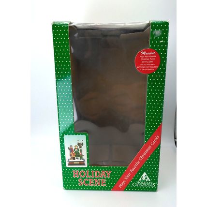 Vintage Holiday Creations Musical 1993 Dickens Christmas Caroling Scene Works!