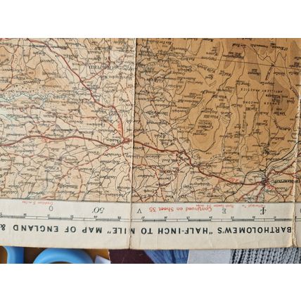 Vintage 1930'S Bartholomew's Map of Dartmoor