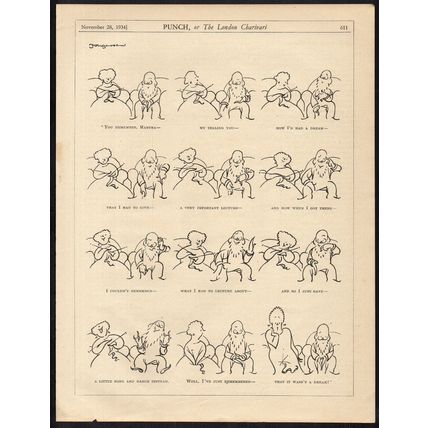 HOW I’D HAD A DREAM 1934 Fougasse PUNCH CARTOON PAGE