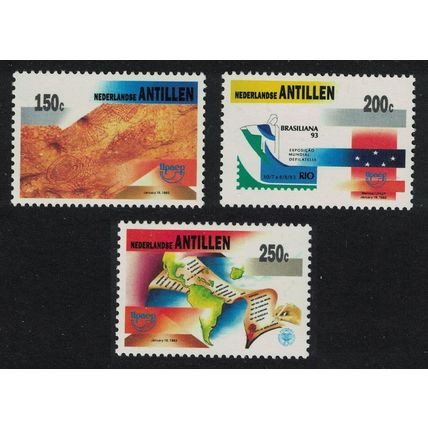 Neth. Antilles Prehistoric Man Admittance to UPAEP 3v 1993 MNH SG#1100-1102