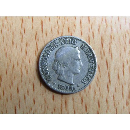 Switzerland 1903 5 Rappen Coin