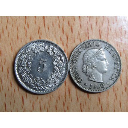 Switzerland 1932 5 Rappen Coin