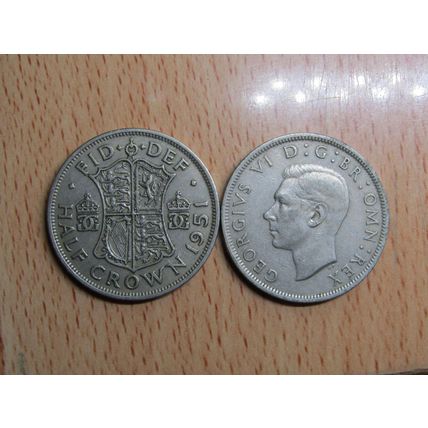 GB 1951 George VI Half Crown Coin