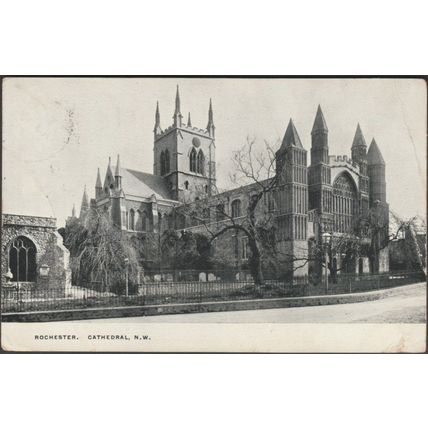 North West, Rochester Cathedral, Kent, 1907 - Photochrom Postcard