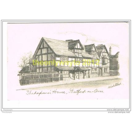 SHAKESPEARES HOUSE, STRATFORD-ON-AVON (SKETCH CARD), WARWICKSHIRE, Postcard