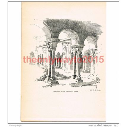 Cloisters, St Trophine, Arles, France, Book Illustration (Print), c1906