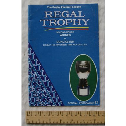 1993 programme Widnes v. Doncaster, Regal Trophy 2nd round