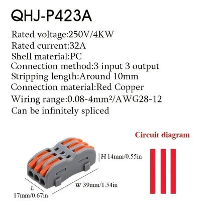 5 x SPL-3 Interconnecting Electrical Terminal Block Connectors