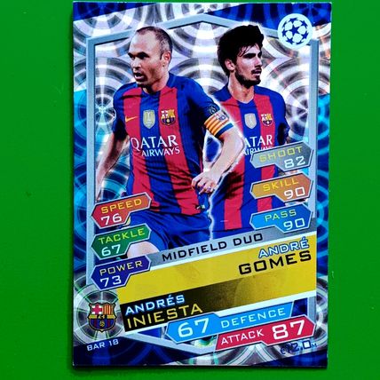 Topps Match Attax Champions League 2016/17 - FCB18: Andrés Iniesta / André Gomes